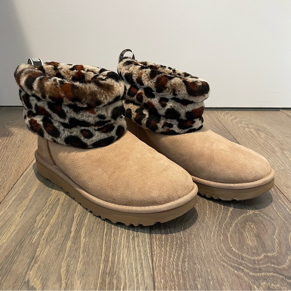 UGG Shoes - UGG Fluff Mini Quilted Leopard Boot